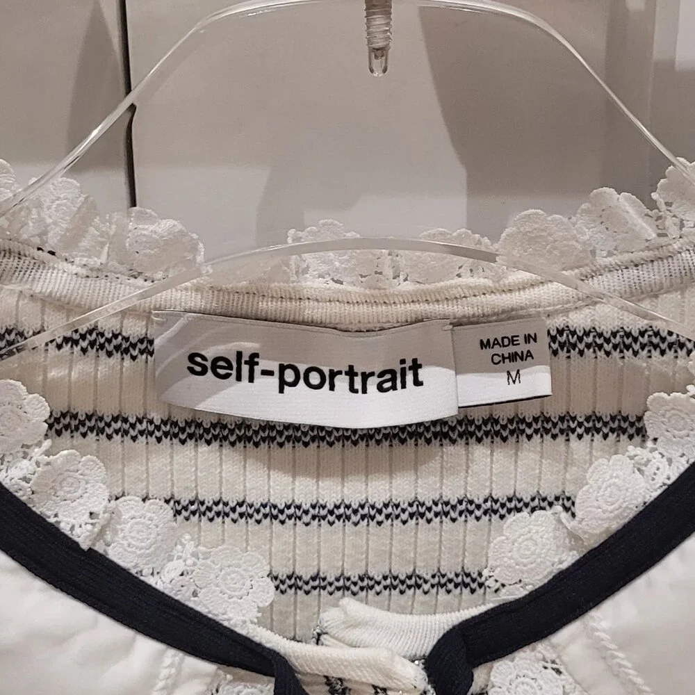 Self- portrait, blue and white striped sweater- size m - Picture 4 of 6